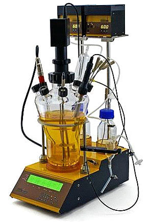 Bioreactor y fermentador de laboratorio de mesa autoclavable LAMBDA MINIFOR - regulación de gas precisa y automática